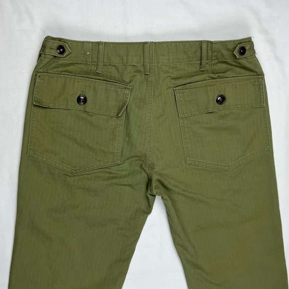 Arborwear Mens Pants 32 x 29 Herringbone Twill Green Straight Leg Utility A6 - Picture 6 of 13